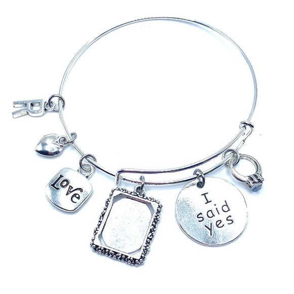 I Said Yes Engagement Charm Bracelet Photo Frame Charm - Picture 4 of 7